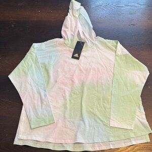 Adidas Mint Green tie dye pink and blue and White thin Hoodie